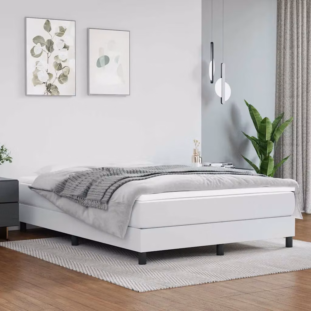 vidaXL Materasso Ibrido a Molle Insacchettate in Similpelle Bianco L: 140 cm, P: 190 cm, H: 20 cm