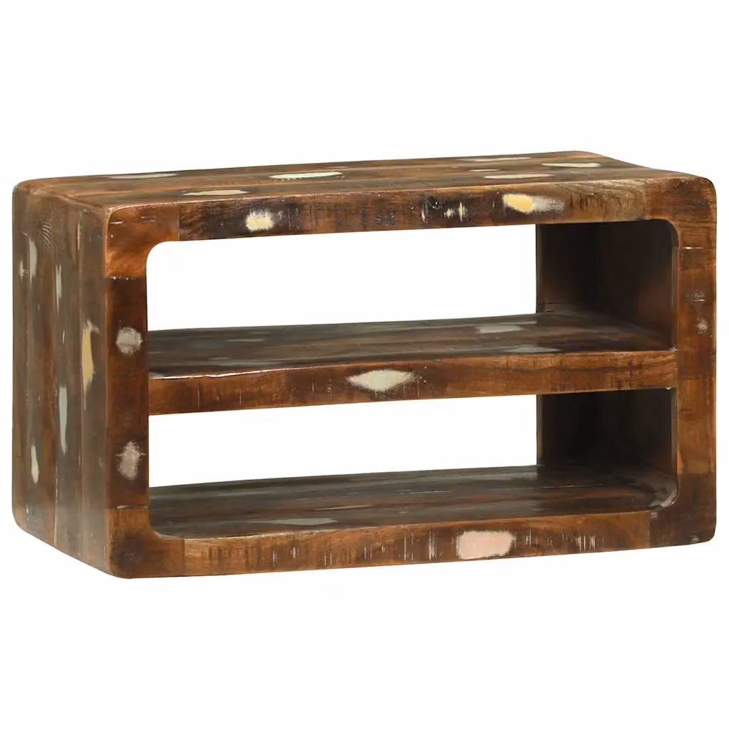 Mobile TV vidaXL in legno massello di recupero, marrone multicolore, L 60 cm x P 32 cm x H 36 cm