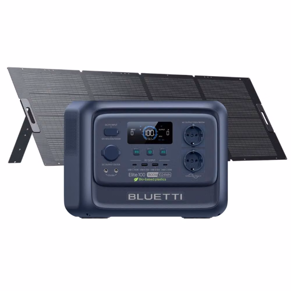 BLUETTI Power Station portatile Elite 100 V2 con pannello solare da 350 W, generatore solare LiFePO4 da 1024 Wh per emergenze, camper, campeggio
