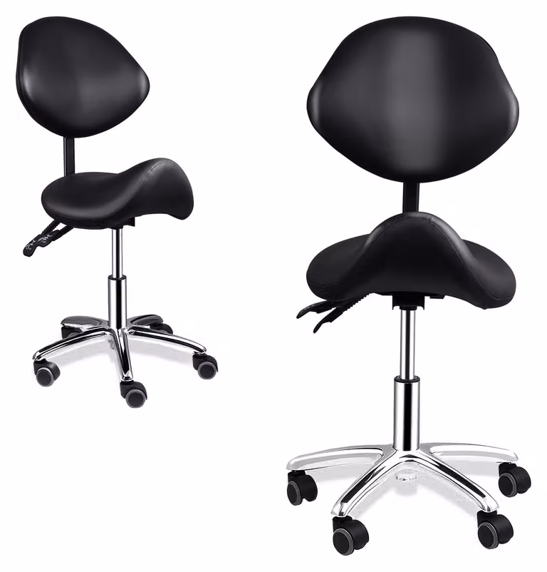 Sedia ergonomica per ufficio, bianca, in ecopelle e alluminio, con altezza e schienale regolabili
