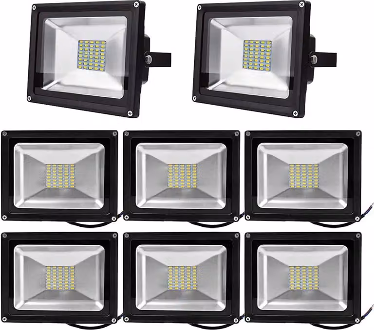 Greenmigo 8X 30W Proiettore LED SMD per esterni, luce bianca calda, faretto, illuminazione IP65, lampada da giardino, luce di sicurezza