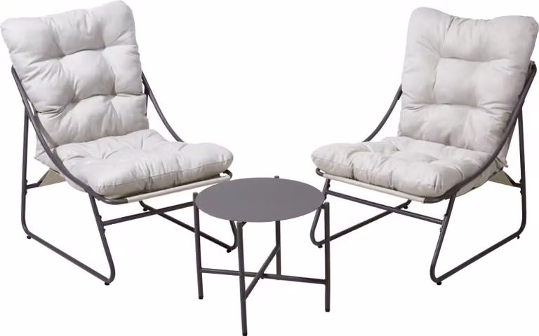 Set da salotto LYON grigio Set da giardino Mobili da salotto Mobili da giardino