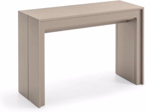 Consolle Allungabile Segmenta in MDF Laccato Beige Opaco, Tavolo Estensibile di Design Antigraffio fino a 297,5 cm – 1
