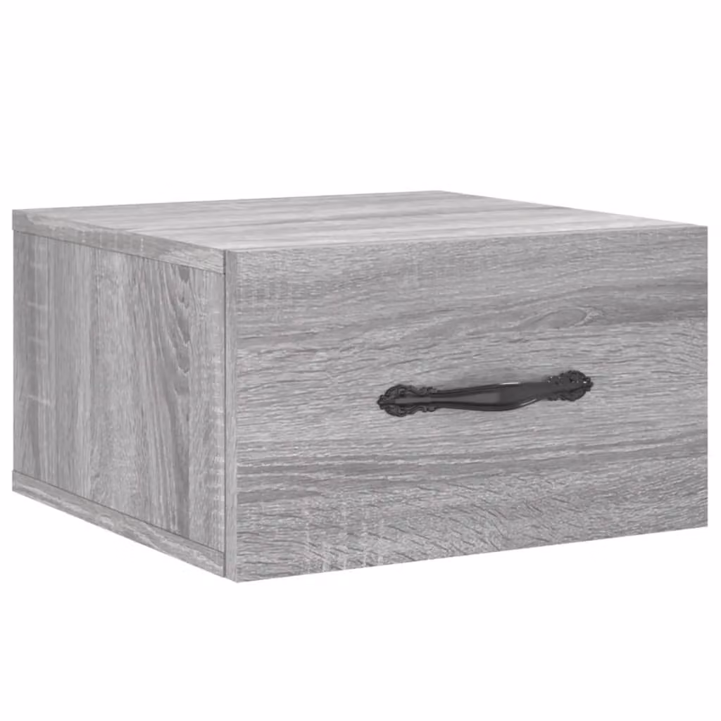 Comodino a Muro Grigio Sonoma 35x35x20 cm