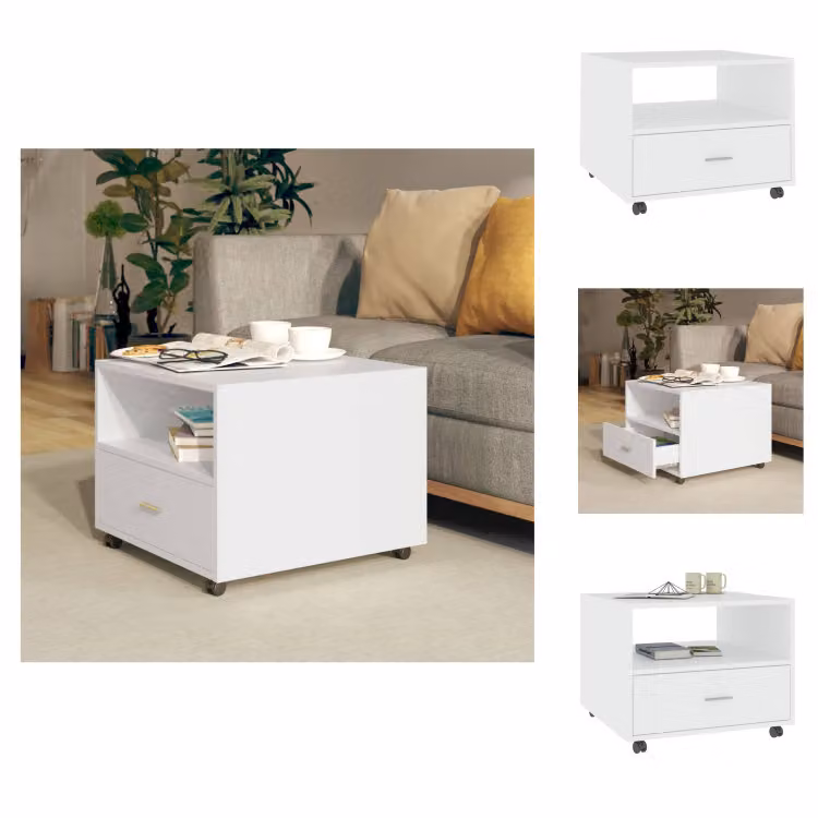 vidaXL Tavolino bianco 55x55x40 cm in legno - Tavolini da caffè