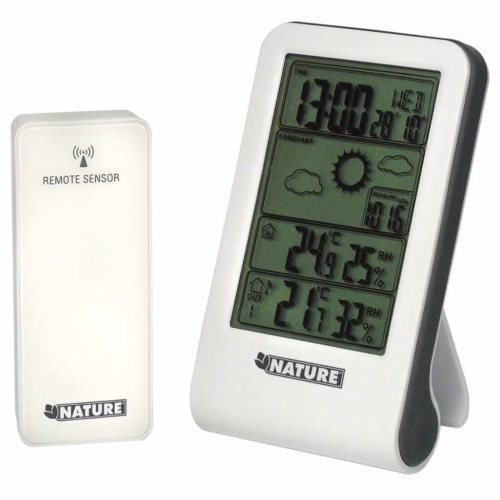 Stazione meteorologica Nature Digital H14x8,5x3 cm Bianco