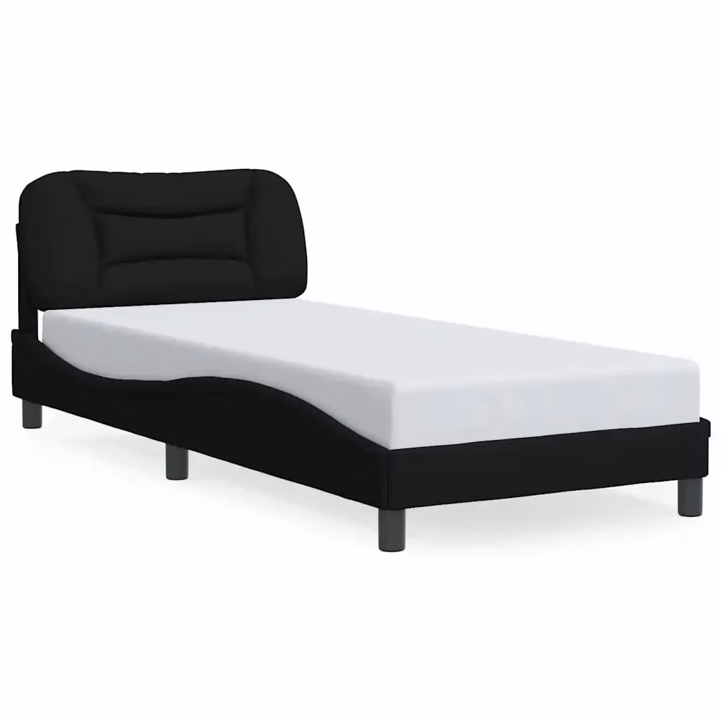 Giroletto senza materasso vidaXL Hvar nero in tessuto e legno L/P: 200 x 90 cm – 2