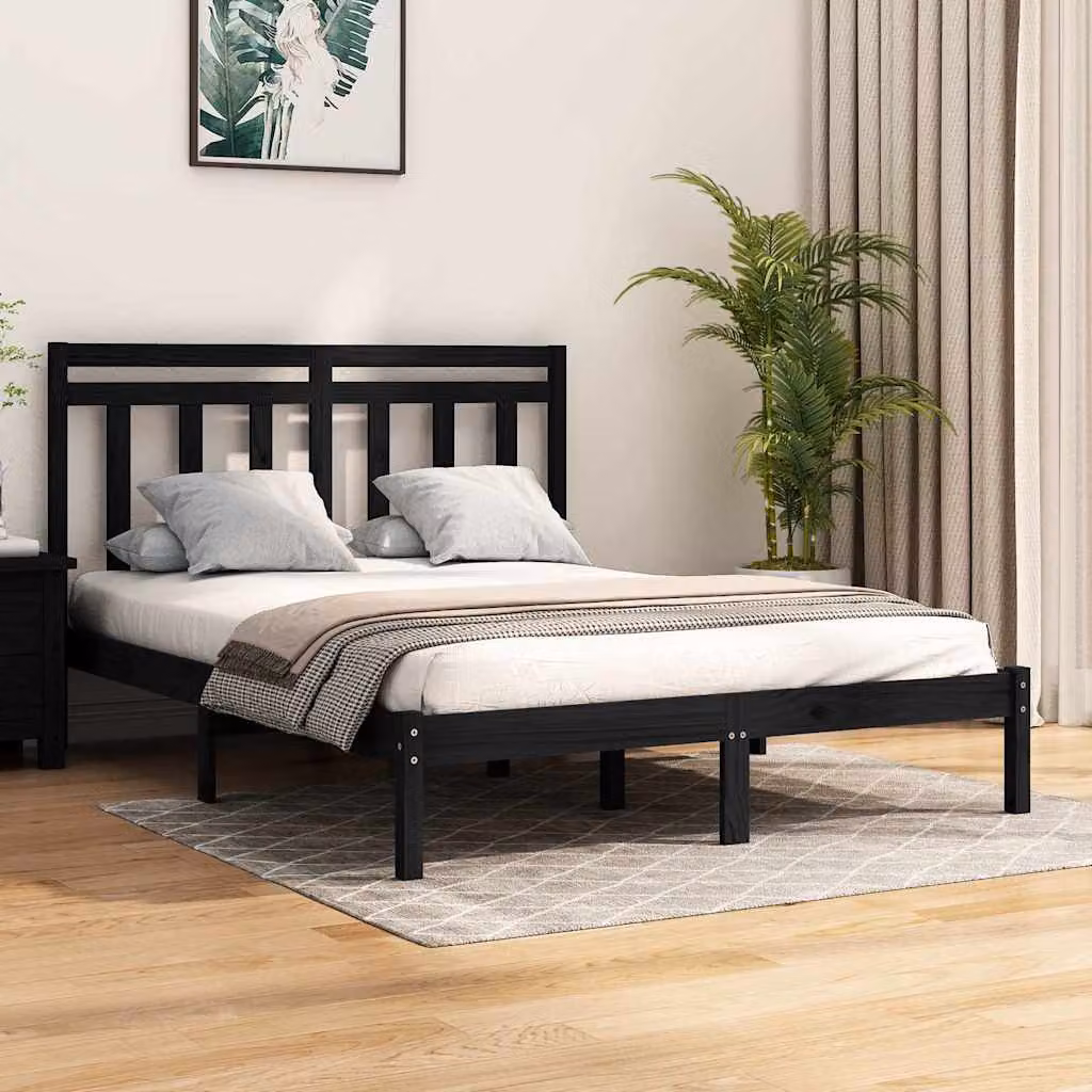 vidaXL Giroletto in Legno Massello di Pino Nero 140 x 190 cm – 1