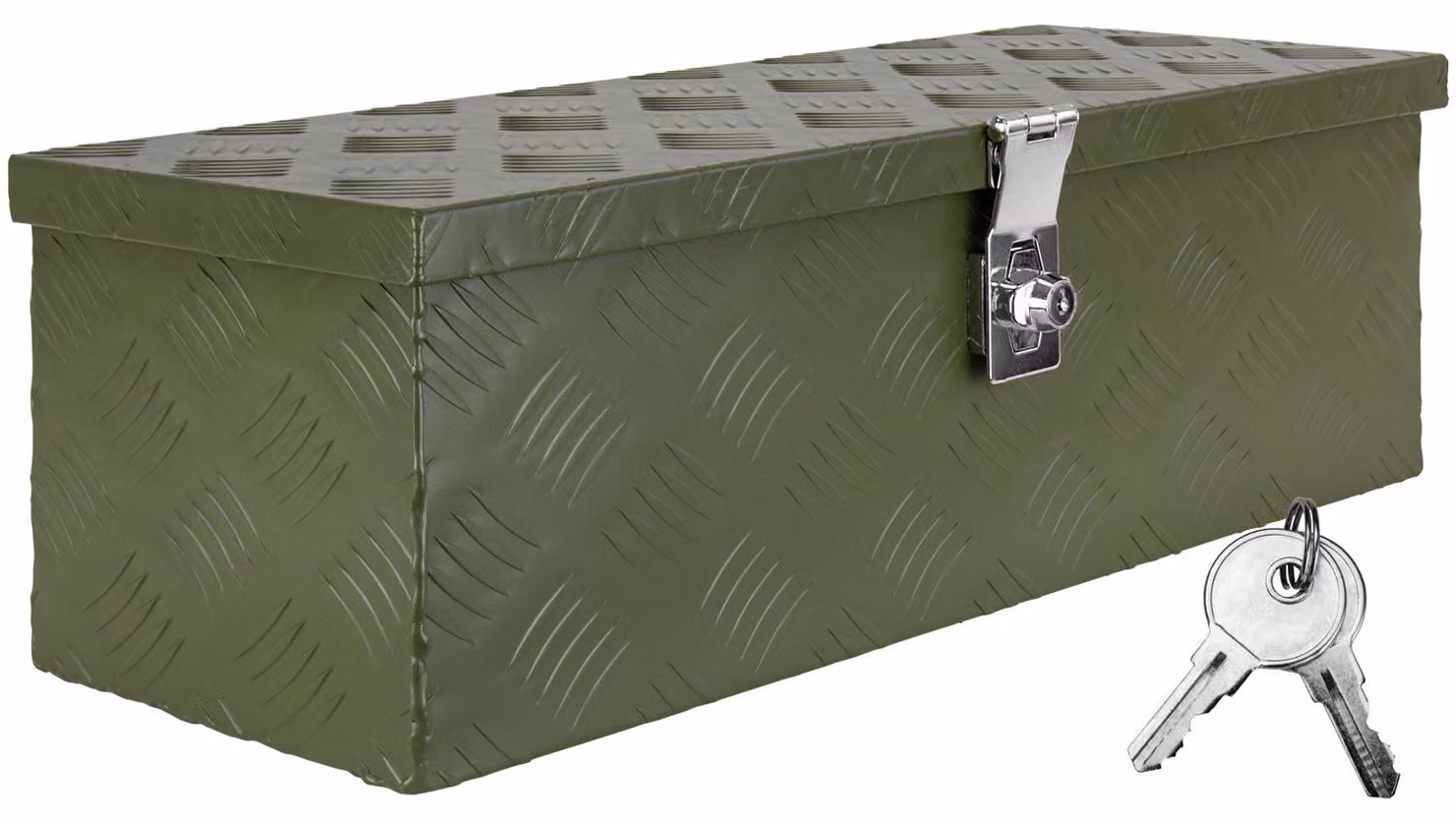 Scatola per Strumento Verde Cassetta degli attrezzi Cassone per camion Scatola di Alluminio Cassone per rimorchio con coperchio Chiudibile a chiave D025 trucky