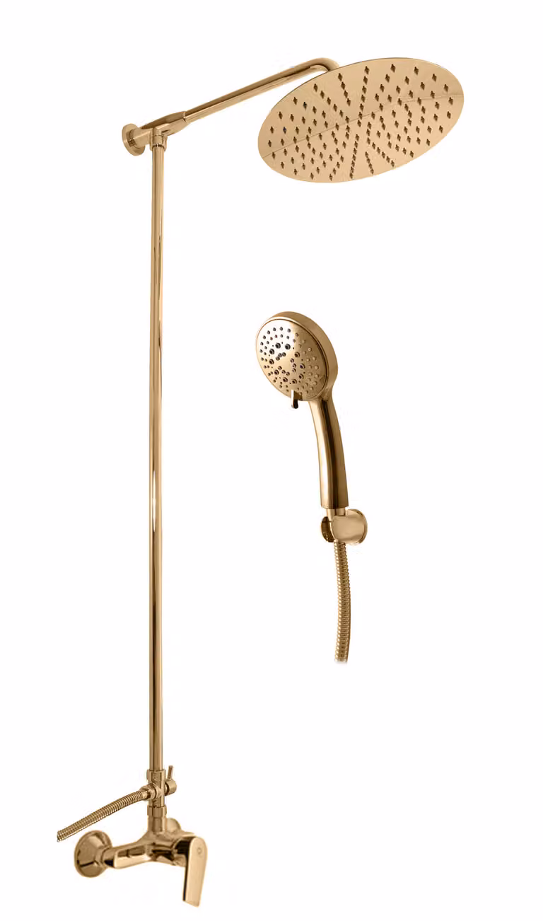 Sistema doccia con rubinetto a leva RAV Slezák COLORADO oro interasse 150 mm CO182,5/4Z