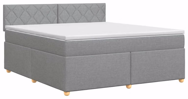 Letto a molle con materasso grigio chiaro 140 x 200 cm in tessuto