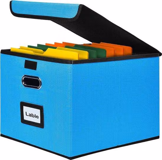 Contenitore da 38 x 32 x 27,5 cm, colore azzurro cielo, 1 pezzo, per la casa e l'ufficio