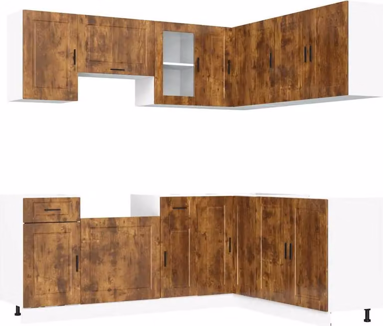 Set Mobili da Cucina 11 pz Porto Rovere Fumo in Truciolato