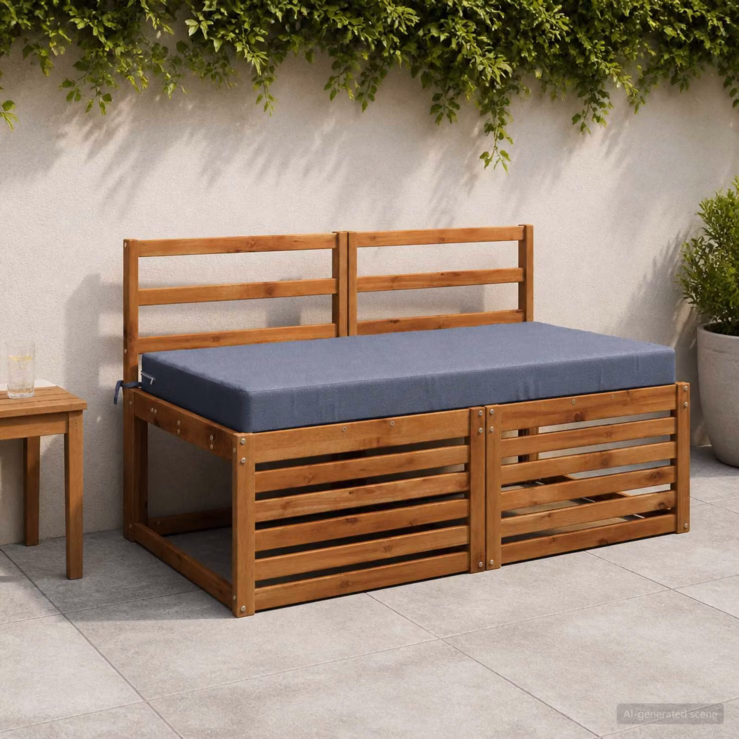 Cuscino per la seduta vidaXL SOEST in poliestere blu con rivestimento lavabile e resistente ai raggi UV