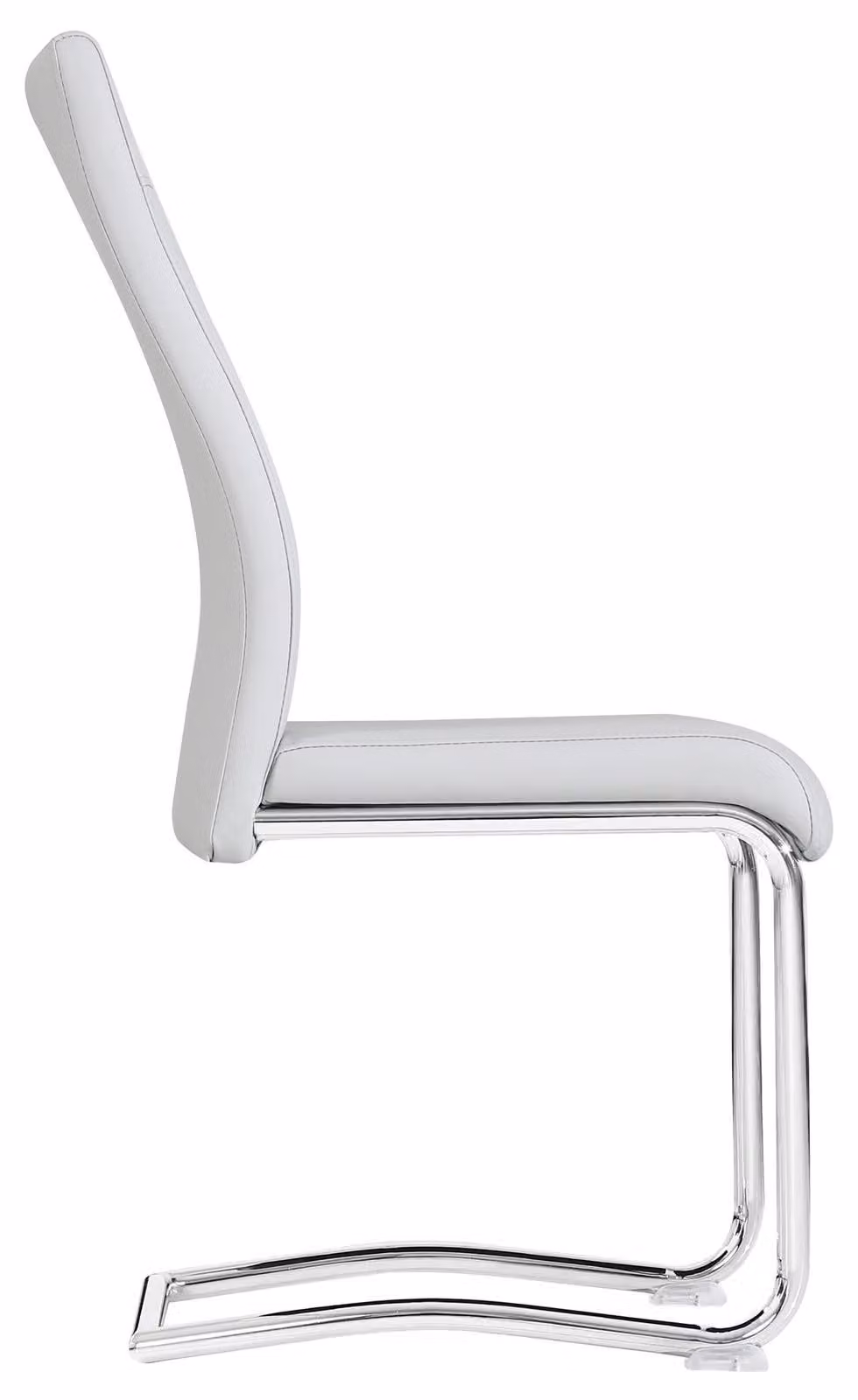 Set da 4 sedie da pranzo e da cucina LOANO, struttura cromata, rivestimento in ecopelle grigia