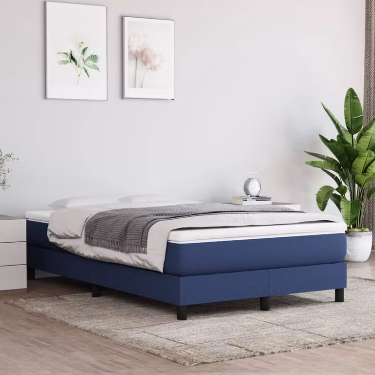 Maison Exclusive - Struttura Letto a Rete a Molle Blu 120x200 cm in Tessuto