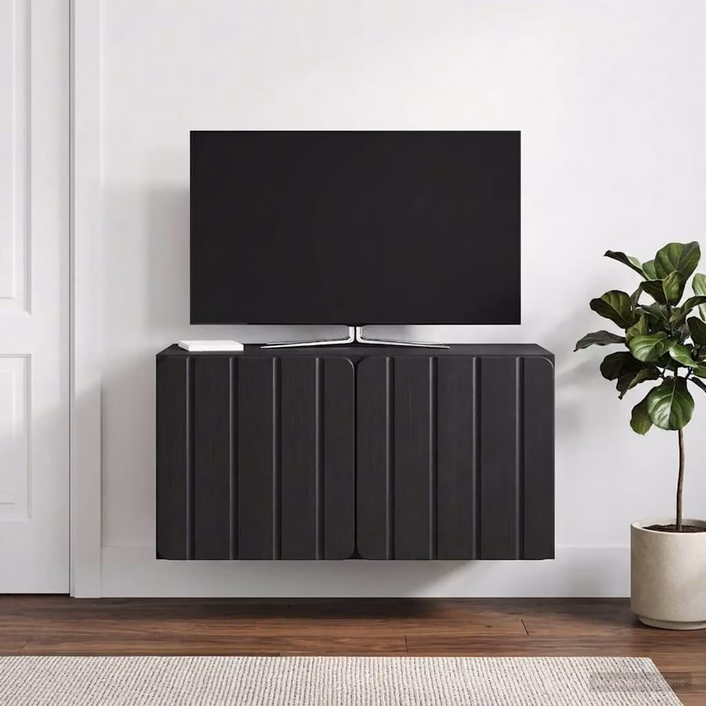 vidaXL Mobile Porta TV da Muro Moderno Nero L: 59,5 cm, P: 31 cm, H: 30 cm