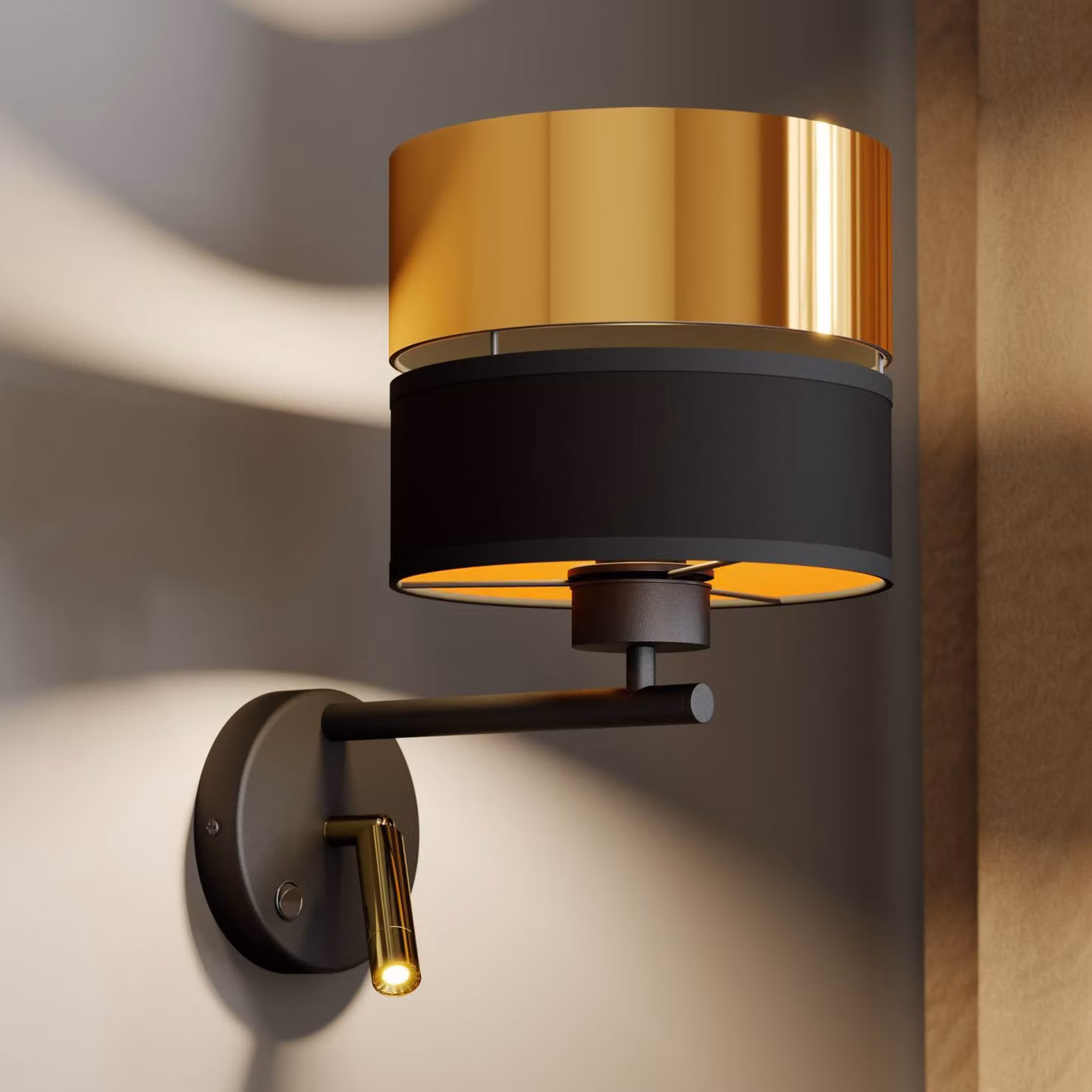 Applique da parete Hilton TK Lighting, Nero, Soggiorno / Sala da pranzo, Metallo, Moderno, Applique