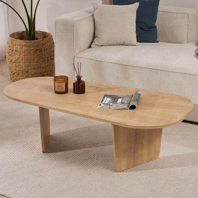 DMORA Tavolino da Salotto Dozza Ovale Marrone Rovere L: 126 cm, P: 65 cm, H: 40 cm