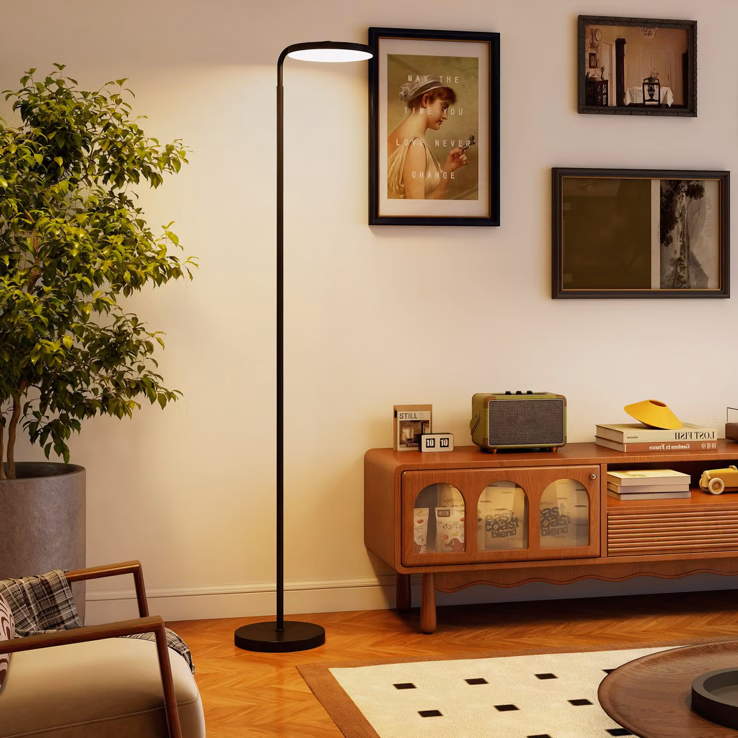 Lampada da terra LED HOMCOM con testa girevole a 350°, telecomando magnetico e regolazione continua della temperatura colore 3000K-6500K, colore nero – 2