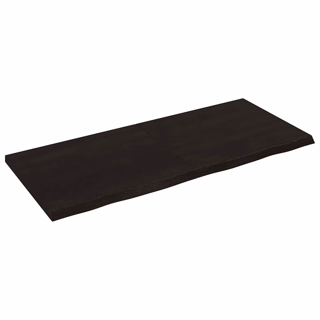 Piano Tavolo in Rovere Massello con Bordo Naturale vidaXL, Marrone, L: 140 cm, P: 60 cm, H: 3,36 cm
