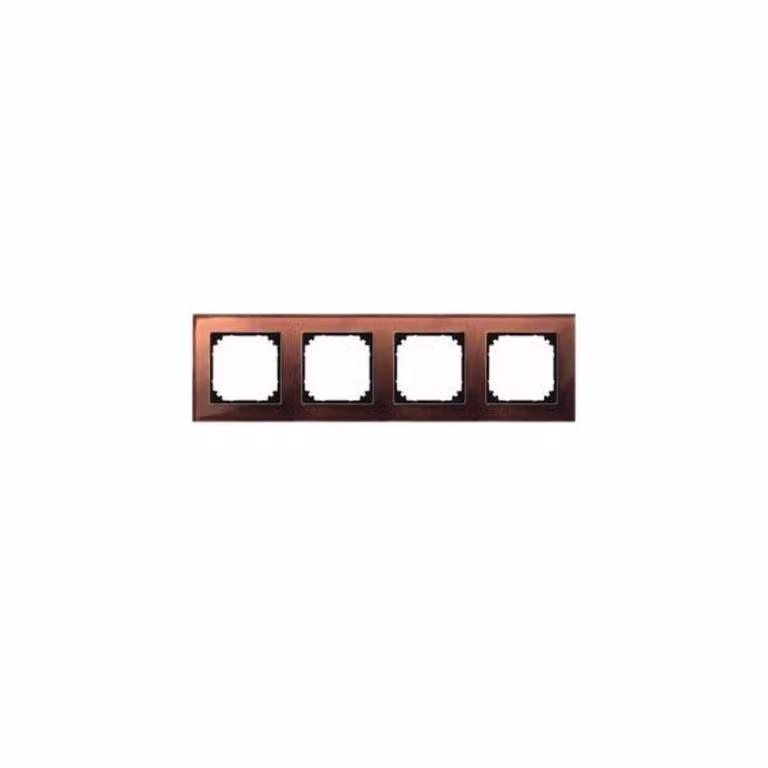 Cornice in vetro vero M-PLAN, a 4 ante, marrone mogano