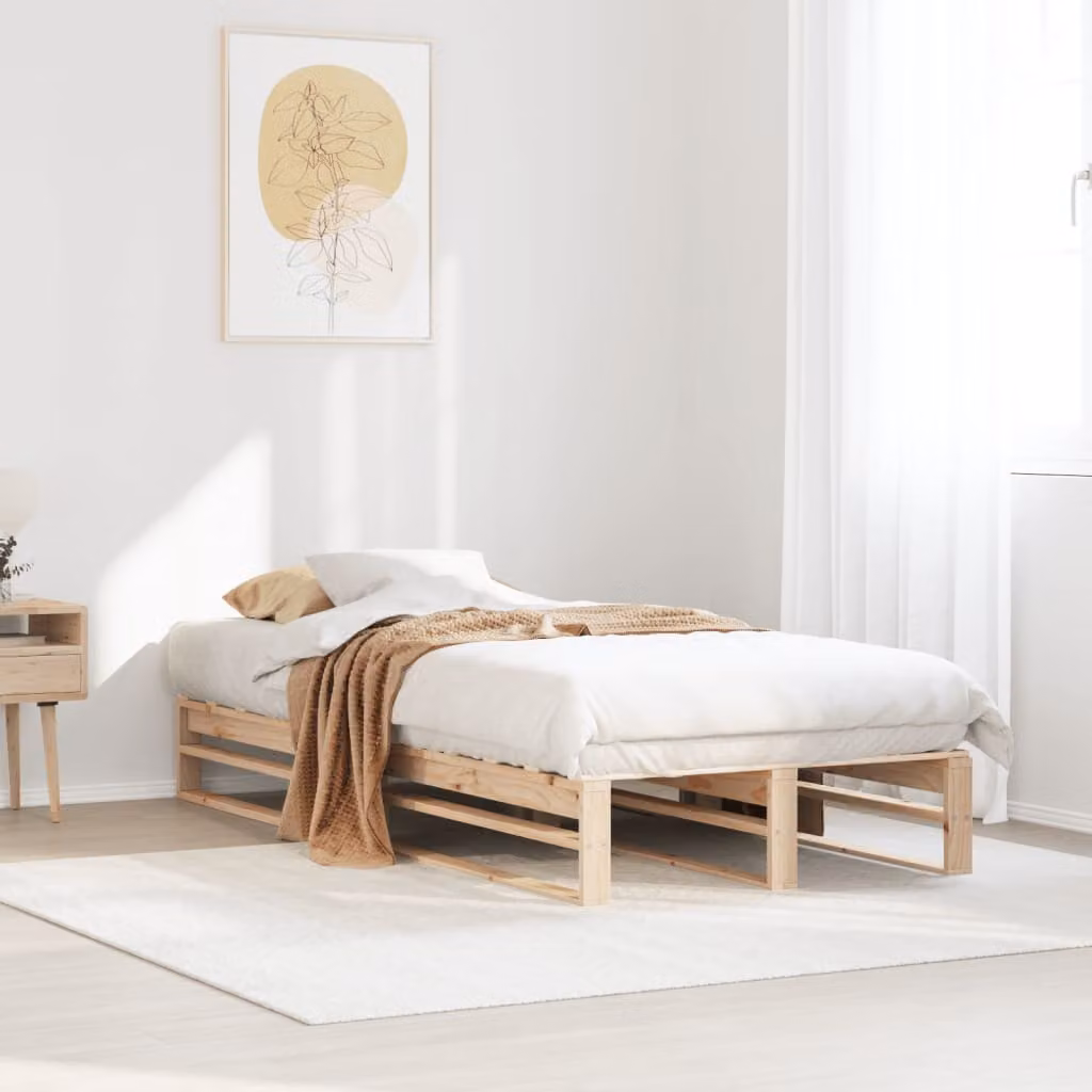 Letto senza materasso vidaXL in legno massello di pino rustico L 200 cm x P 90 cm