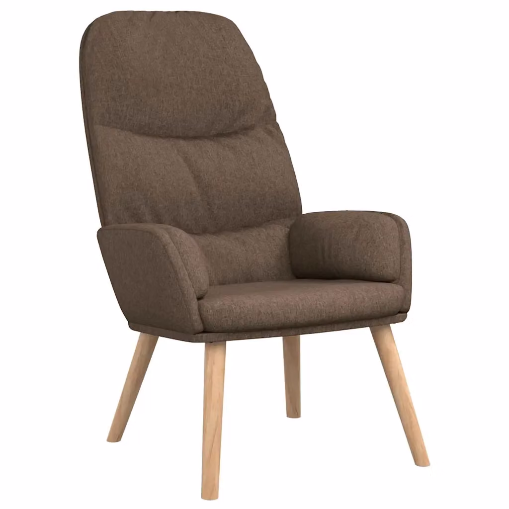 Poltrona Relax Recliner in Tessuto con Braccioli e Struttura in Metallo e Legno, Colore Beige e Marrone – 2