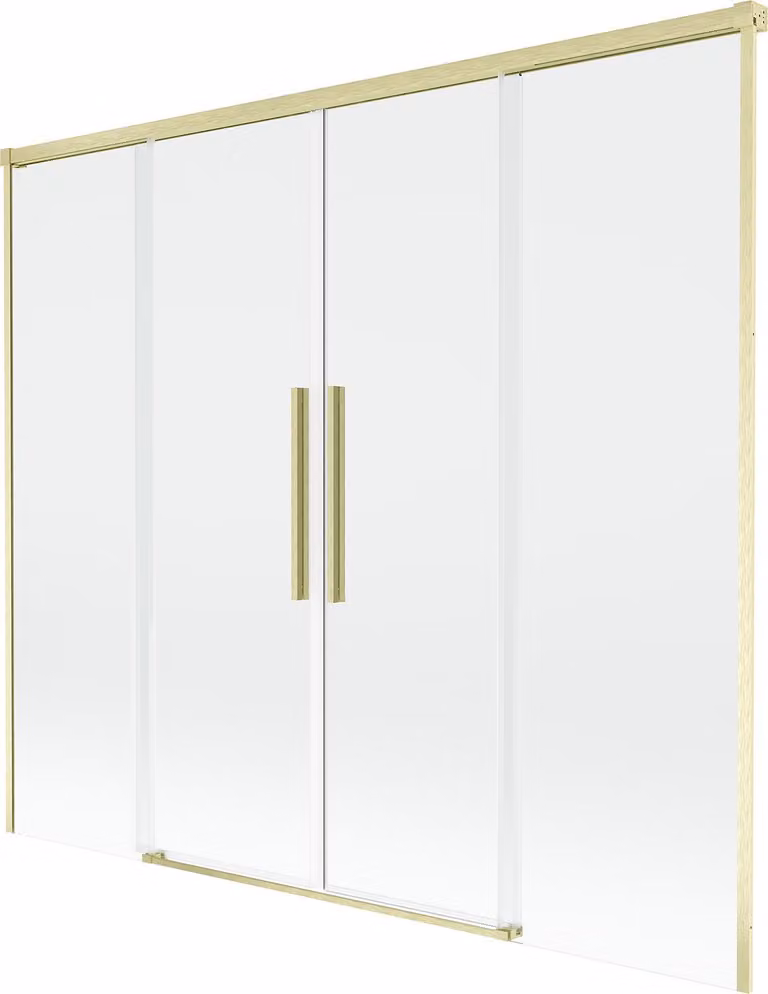 Mexen Rox parete doccia pieghevole a due ante 180 x 150 cm, trasparente, dorato spazzolato - 8C9-180-002-55-00