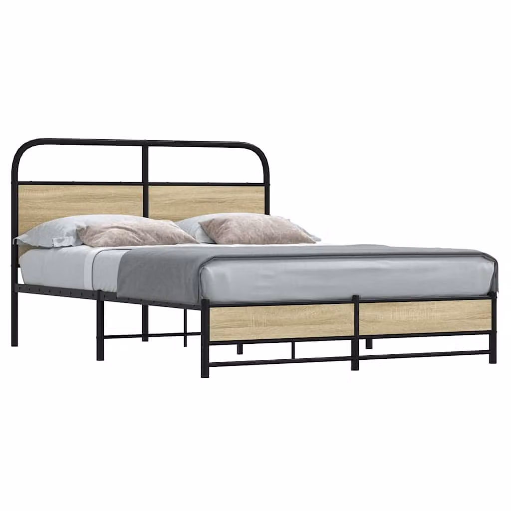 Giroletto senza materasso vidaXL in Rovere Sonoma e truciolato, L/P/H: 190 x 140 x 100 cm