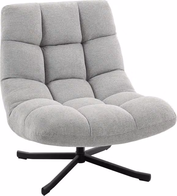 Poltrona Relax Girevole ¨C Minimal ¨C Grigio Chiaro Chenille Acciaio