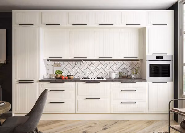 Mobile cucina Livorno cucina componibile 360x59x243cm frontali bianchi laccato opaco bianco perla
