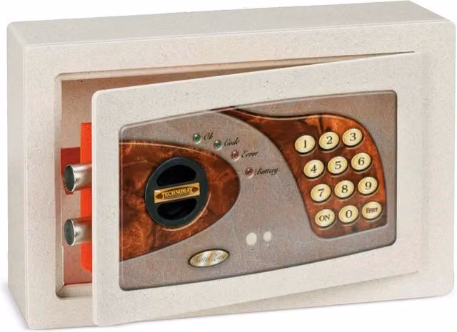 Cassaforte a mobile Technomax FE/20 beige con apertura elettronica e 20 ganci in acciaio