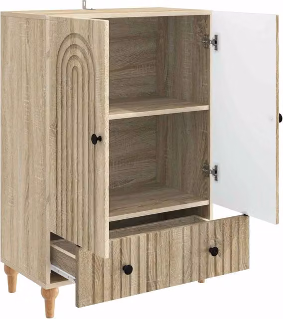 Credenza Buffet e Madia in Legno Ingegnerizzato Rovere Sonoma, L 66 cm x P 34,5 cm x H 95 cm