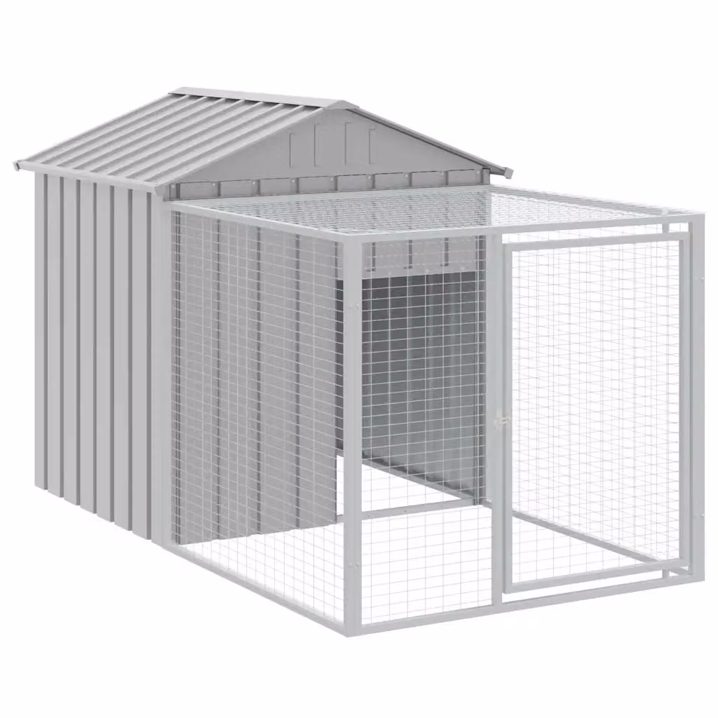 Gabbia per polli con recinto Videx in acciaio zincato grigio chiaro L: 201 cm, P: 117 cm, H: 123 cm – 2