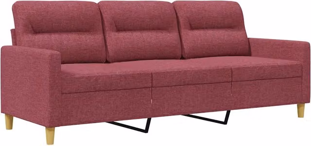 Divano | Divano da soggiorno | Sofa a 3 Posti Rosso Vino 180 cm in Tessuto