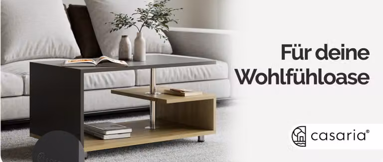Tavolino da caffè, legno/grigio, 95x55x50cm, design moderno