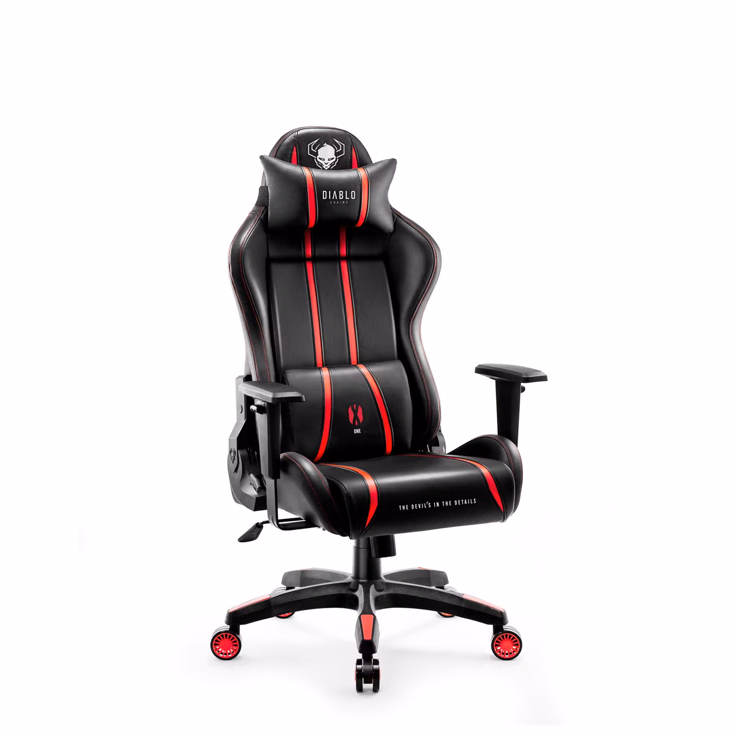 Diablo X-One 2.0 Gaming Chair Sedia da ufficio Sedia da scrivania Braccioli regolabili Design ergonomico Cuscino collo/glutei Nero-Rosa Piccolo