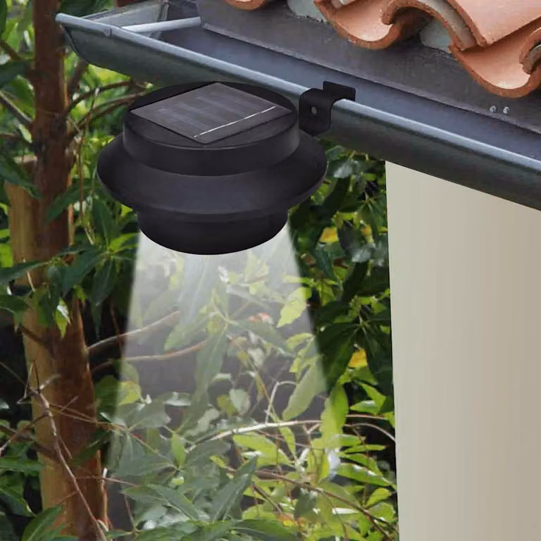 vidaXL Lampade Solari da Esterno per Recinzioni 12 pz LED Nero