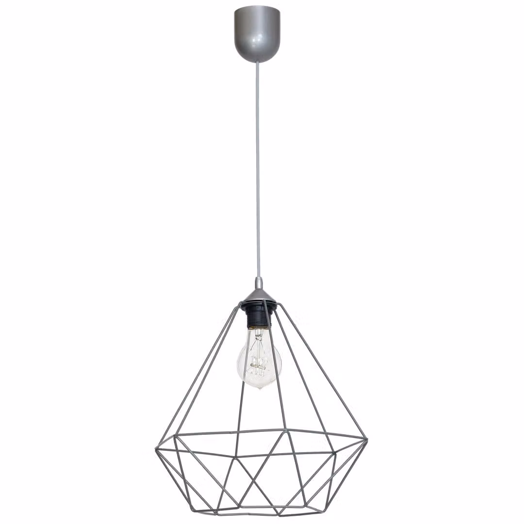 Lampadario a soffitto cesto grigio 1
