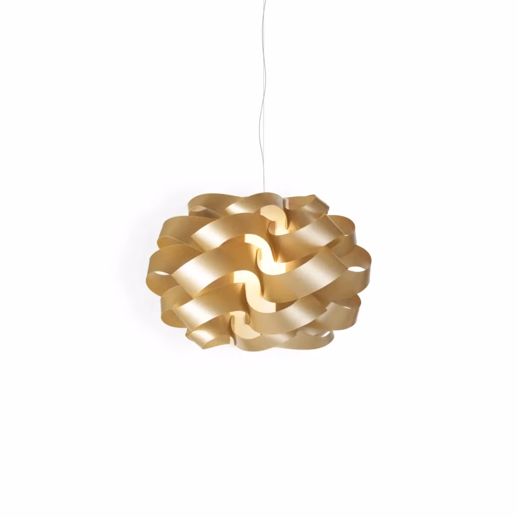 Lampada a sospensione moderna Cloud Polilux Linea Zero in metallo oro e cromo con 1 luce E14 – 2
