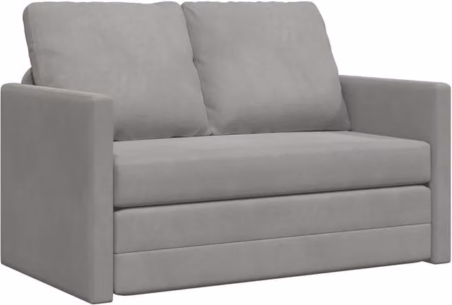Divano letto | Sof¨¤ letto | Letto singolo da Terra 2 in 1 Grigio Chiaro 122x204x55cm Velluto
