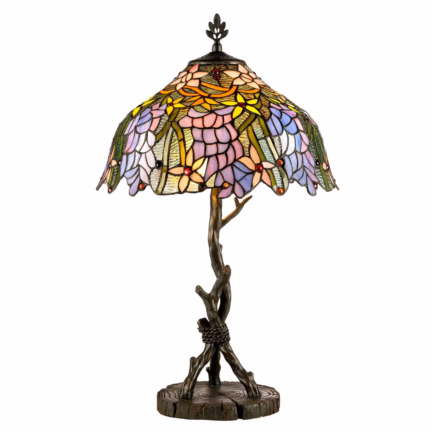 Artistar Lampada da tavolo Tiffany KT1082+AG711P, Multicolore, Soggiorno / Sala da pranzo, Metallo, Tiffany, Lampada da tavolo