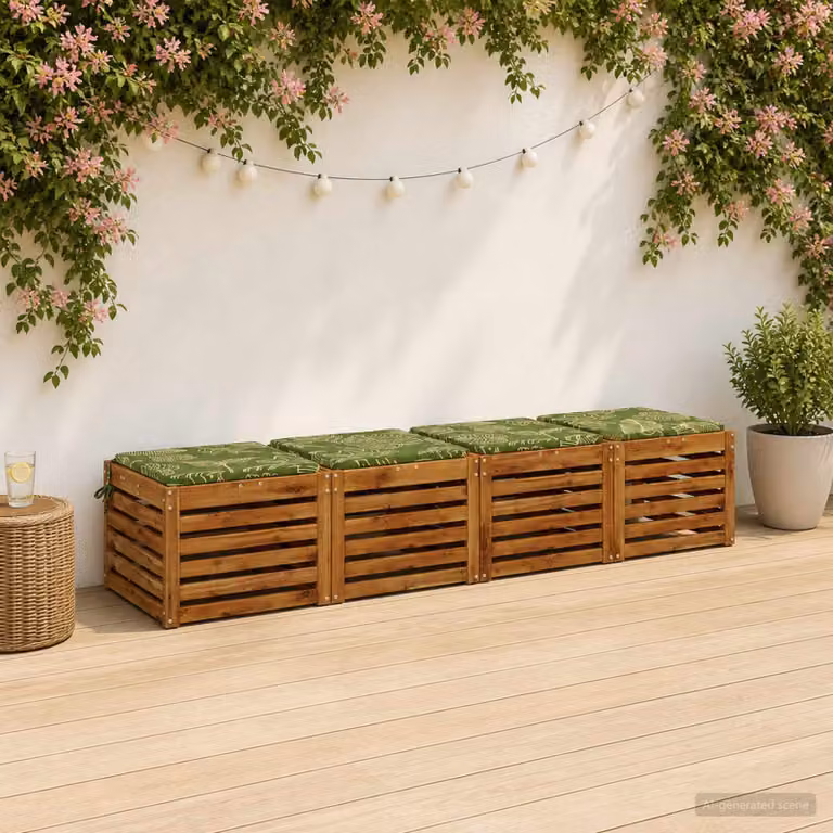 Set di 4 cuscini per sedia quadrati vidaXL in poliestere verde con rivestimento lavabile e resistente ai raggi UV