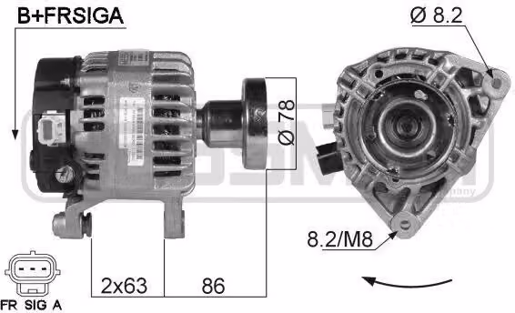 ERA 210013A Alternatore 90 A 14 V per FORD FOCUS (DAW, DBW), FOCUS Station Wagon (DNW), FOCUS Berlina (DFW), Focus Mk1 Furgone / Station Wagon (DNW)