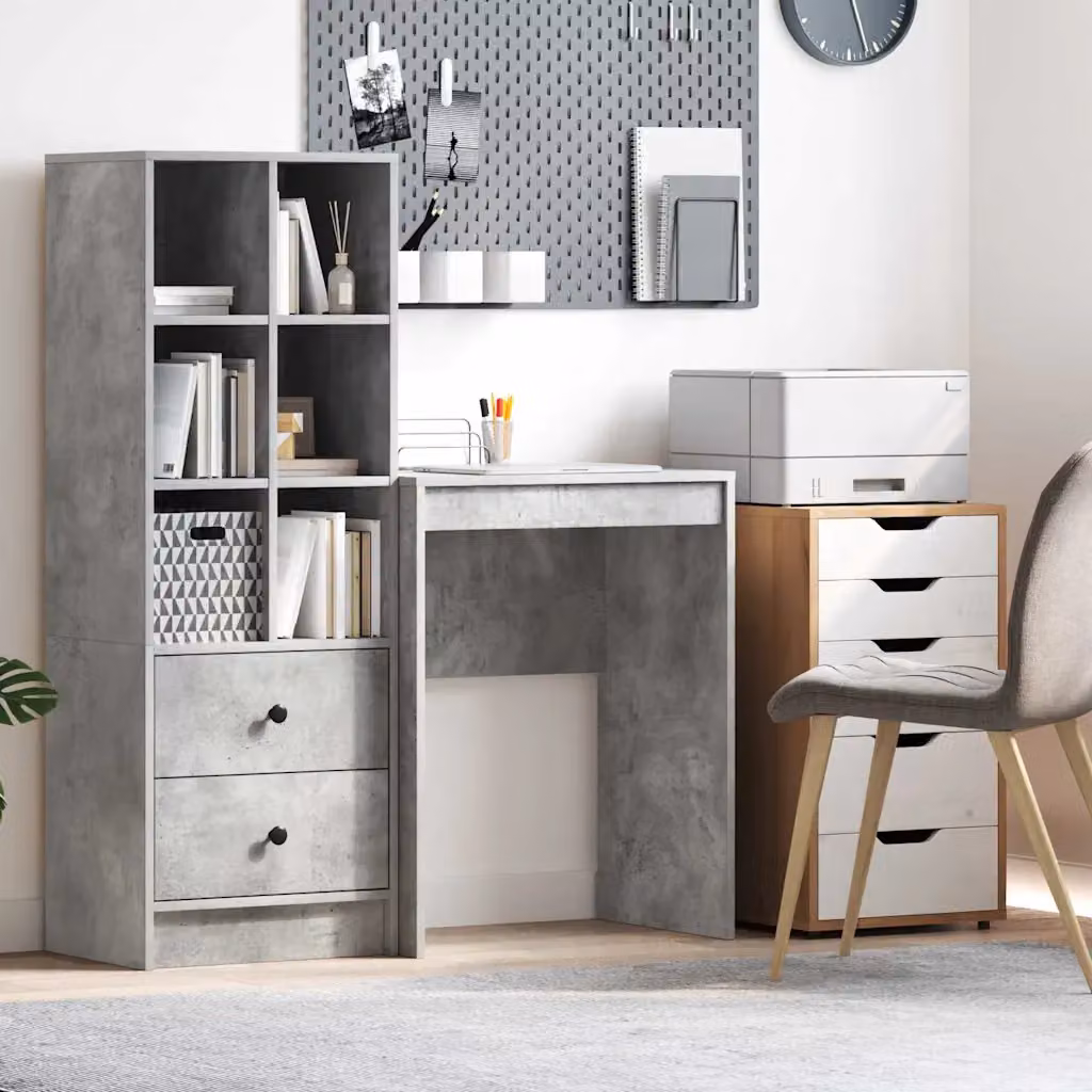 Scrivania vidaXL in MDF laminato grigio per ufficio o soggiorno L 60 cm x P 40 cm x H 76 cm