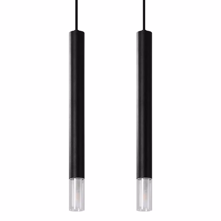 Lampada a sospensione WEZYR 2 nero 2xG9 8W acciaio/vetro 120x6x30cm Sollux Lighting