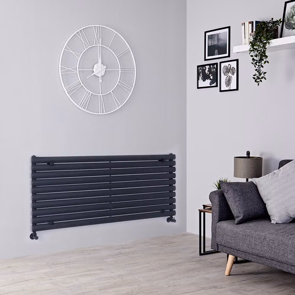 Radiatore di Design Orizzontale - Pannello Singolo - 590mm x 1400mm - Antracite - Revive