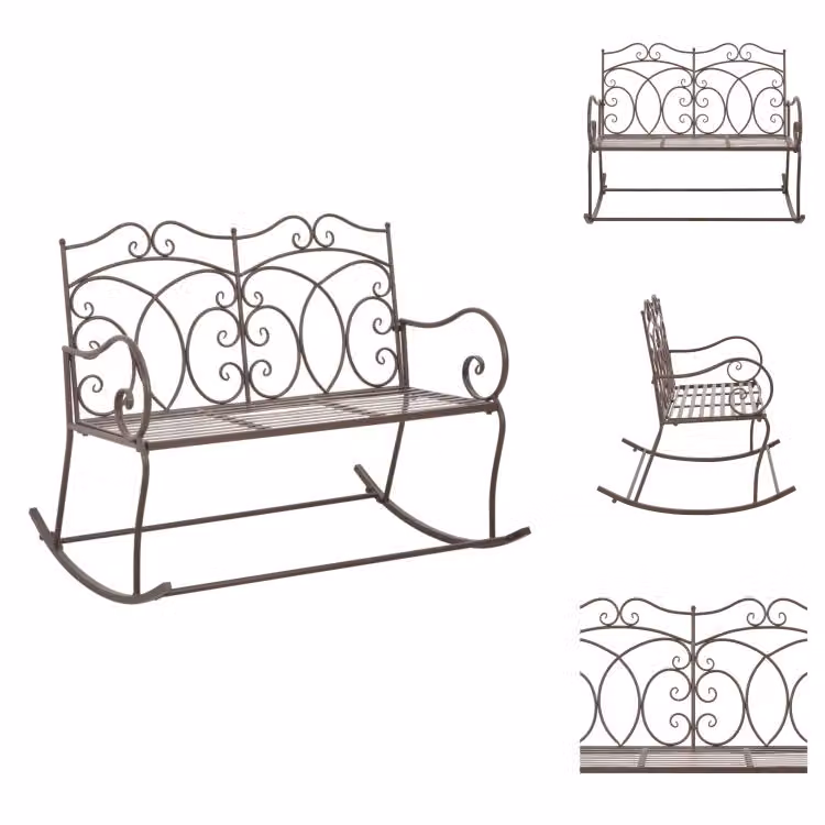 vidaXL Panchina da giardino 104 cm in ferro marrone antico - Panchine da giardino