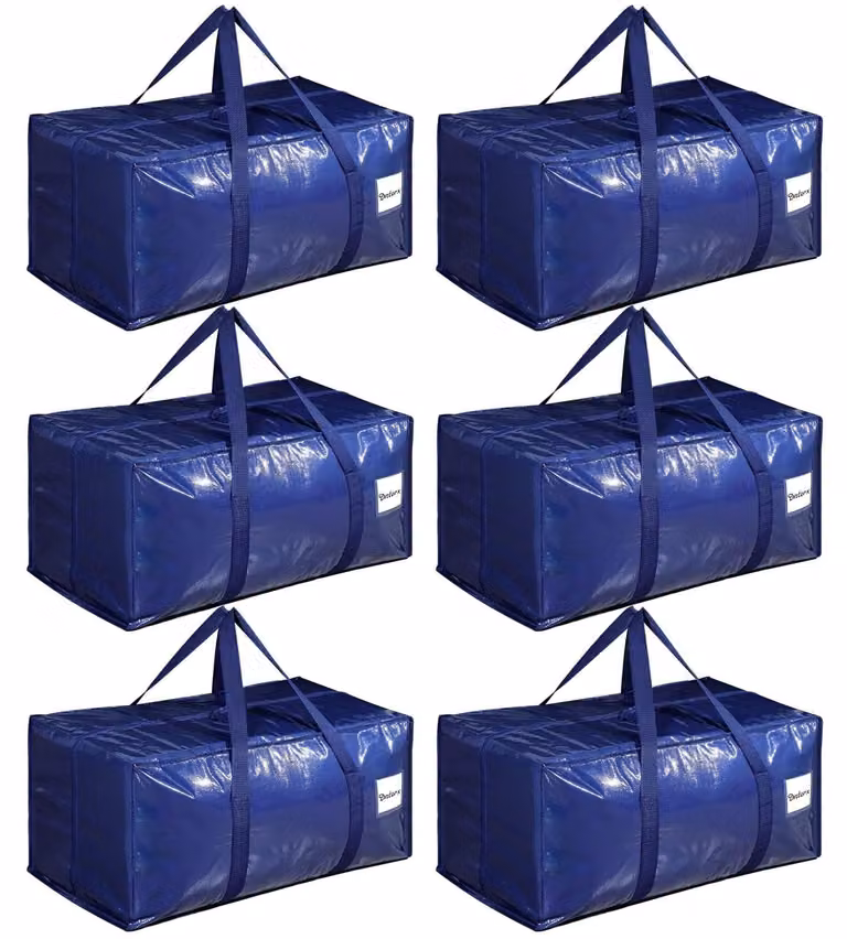 Sacchi per traslochi da 90 litri - Sacchi robusti per traslochi - Sacchi impermeabili con cerniera - Sacchi portaoggetti con finestra trasparente - Scatole di grandi dimensioni - Ideali per abbigliamento e campeggio